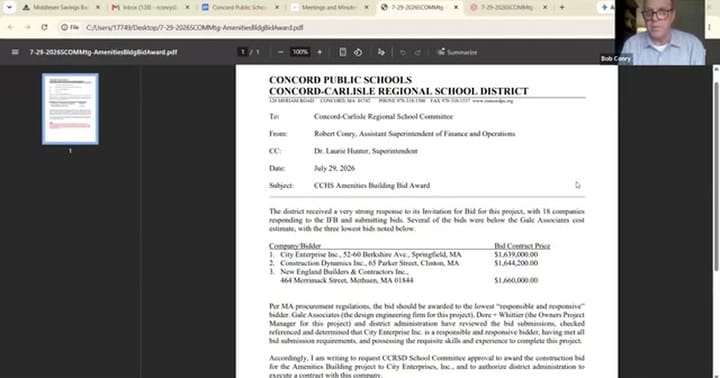 From the School Committee